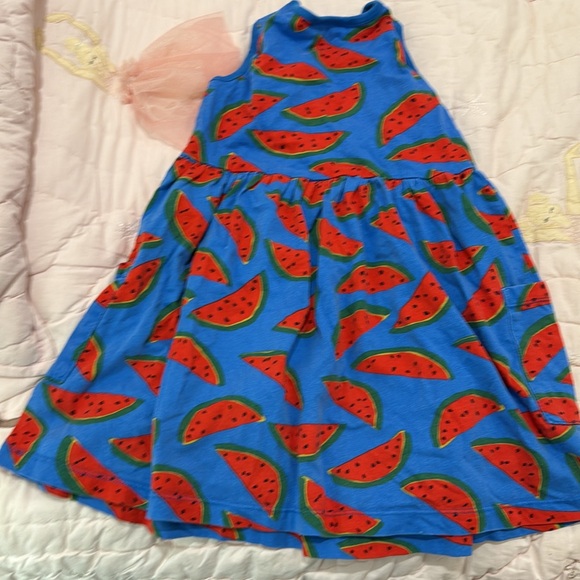 Hanna Andersson Blue Dress with Red Watermelon Print - Picture 4 of 4